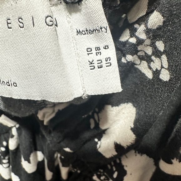 ASOS DESIGN Maternity flutter sleeve maxi beach dress in mono spot print - Picture 9 of 9